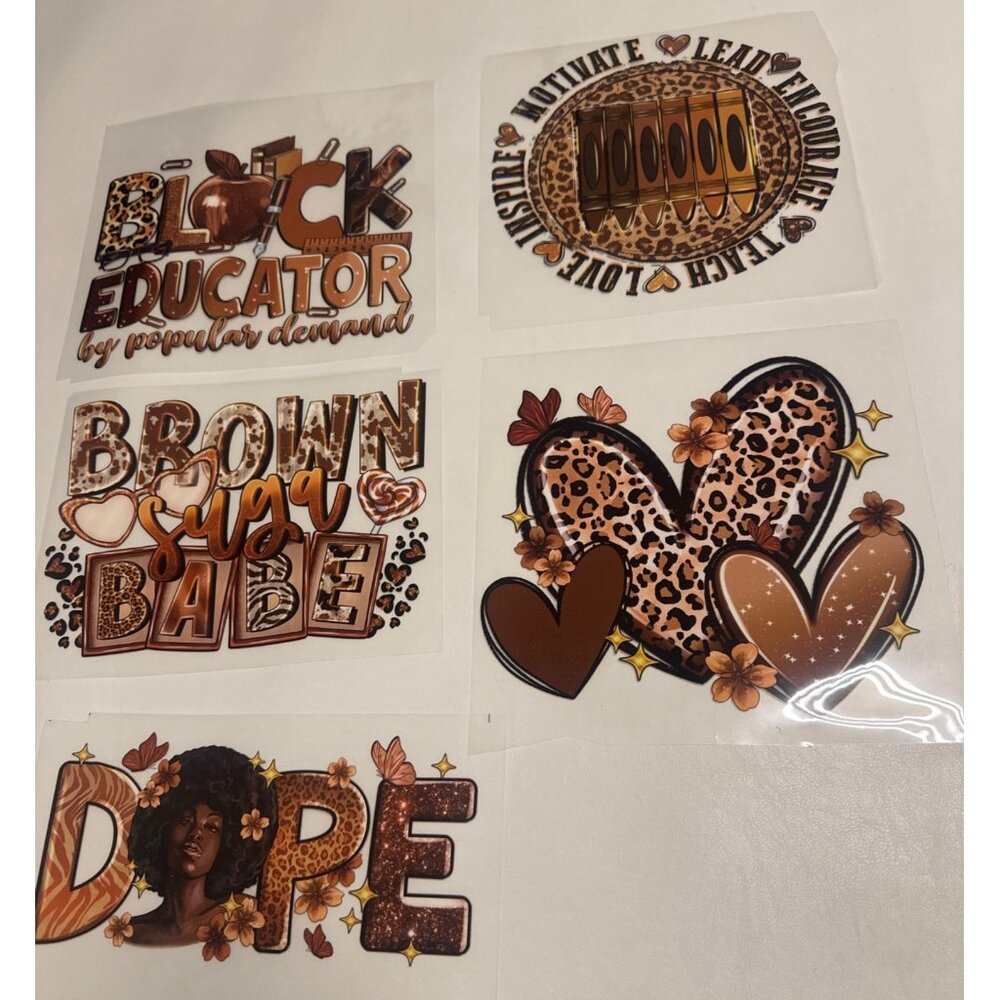30 pcs iron on transfers, Style: Black Educator, for clothes or bags, NEW - Picture 5 of 8